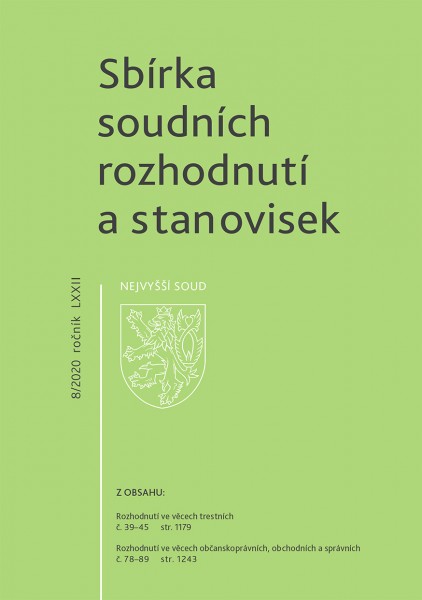 Sbírka soudních rozhodnutí a stanovisek Nejvyššího soudu