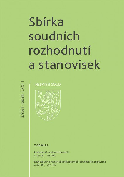 Sbírka soudních rozhodnutí a stanovisek Nejvyššího soudu