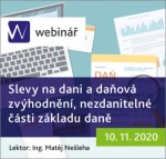 Slevy na dani a daňová zvýhodnění, nezdanitelné části základu daně - webinář