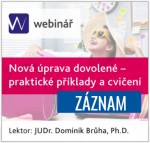 Nová úprava dovolené - praktické příklady a cvičení - ZÁZNAM