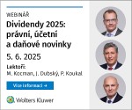 Dividendy 2025: právní, účetní a daňové novinky